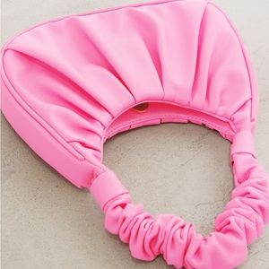 Pink Ruched Hadle Shoulder Bag